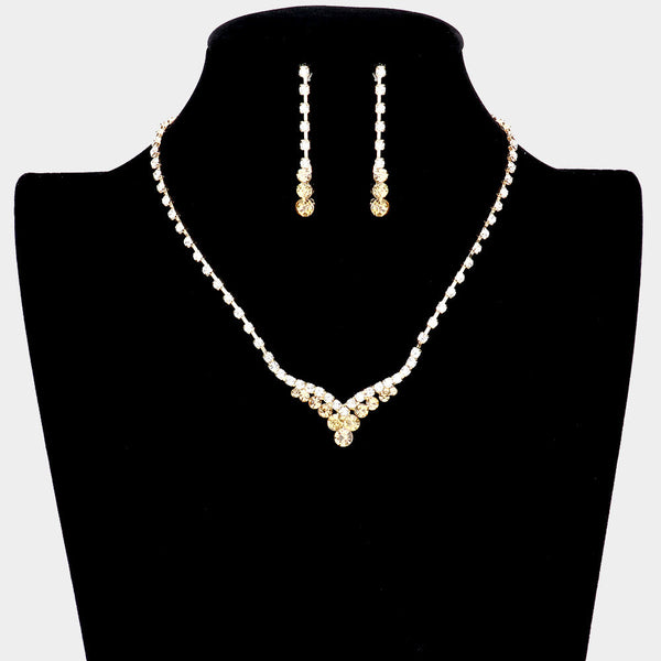 Bubble Stone Detail Rhinestone Necklace