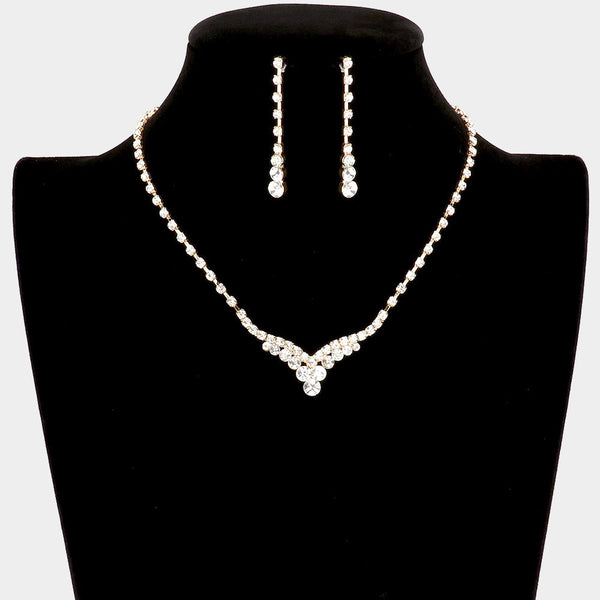 Bubble Stone Detail Rhinestone Necklace