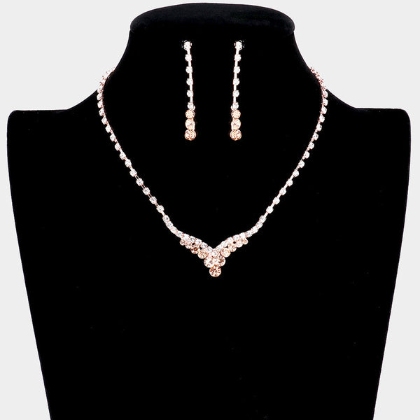Bubble Stone Detail Rhinestone Necklace