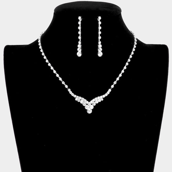 Bubble Stone Detail Rhinestone Necklace