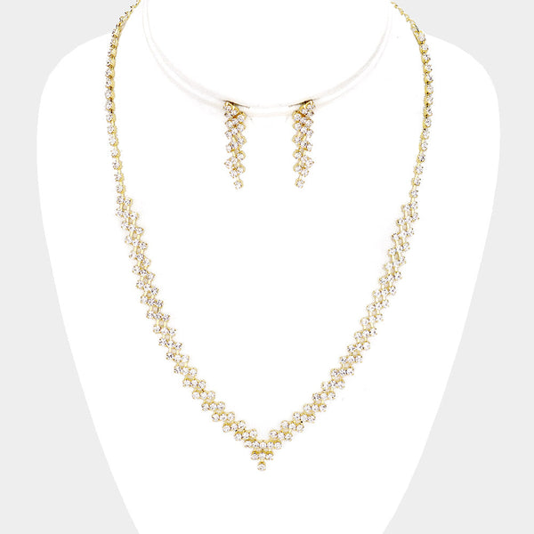 Crystal Accented Rhinestone Necklace