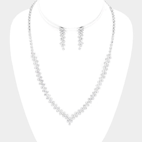 Crystal Accented Rhinestone Necklace