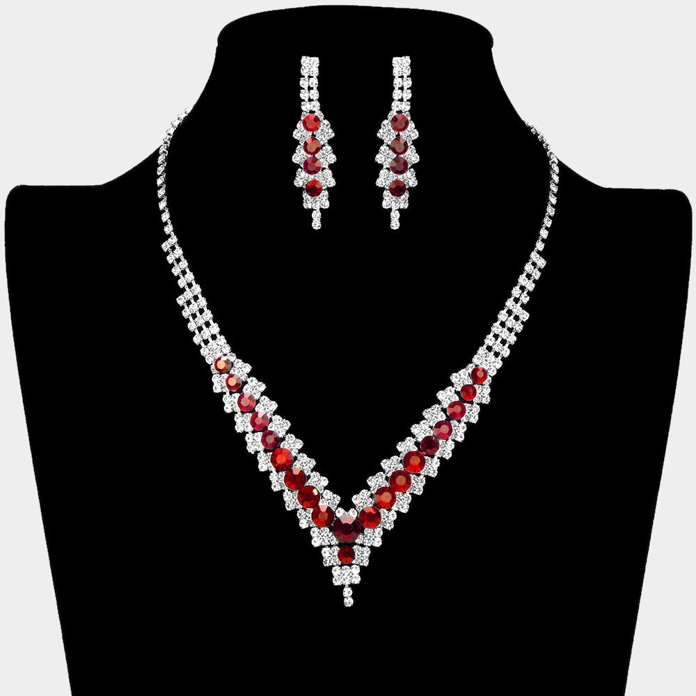 V neck Collar Rhinestone Necklace By Day Fashion