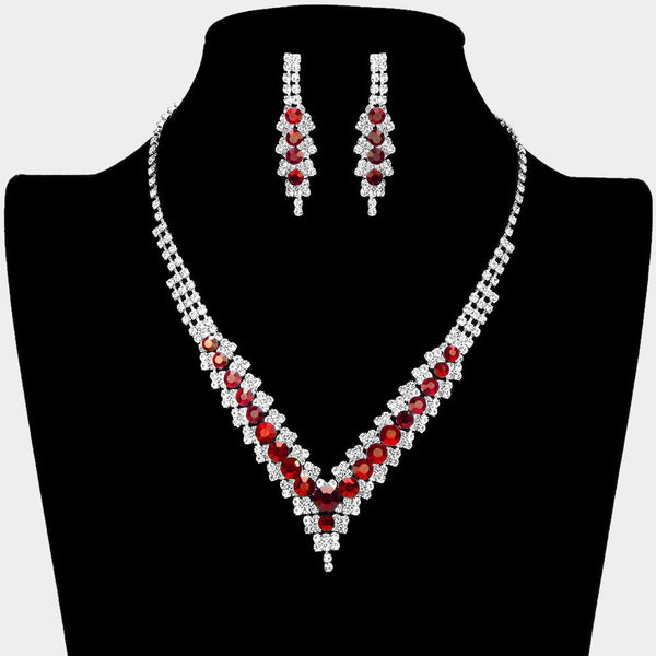 V-neck Collar Rhinestone Necklace