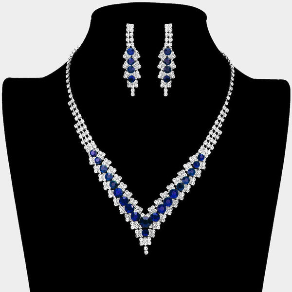 V-neck Collar Rhinestone Necklace