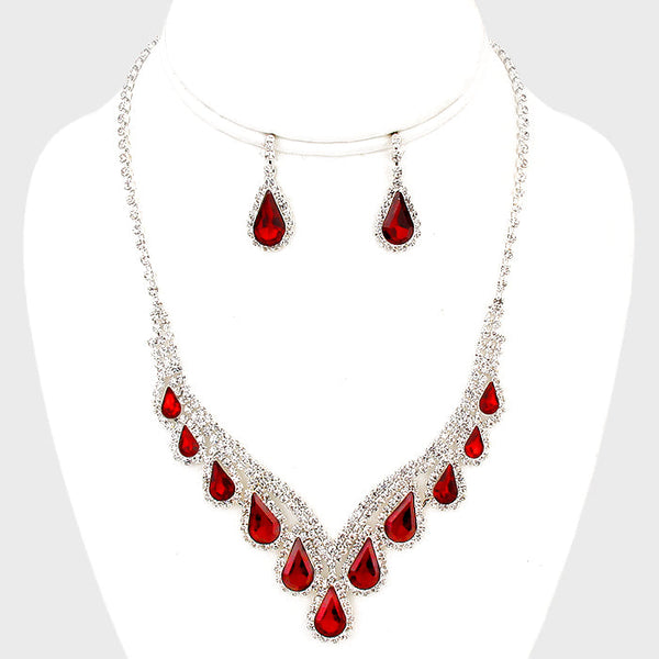 Teardrop Crystal Rhinestone Collar Necklace