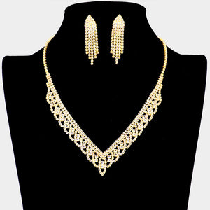 Bubble Stone Detailed Rhinestone Necklace