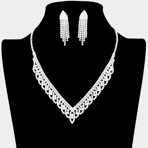 Bubble Stone Detailed Rhinestone Necklace