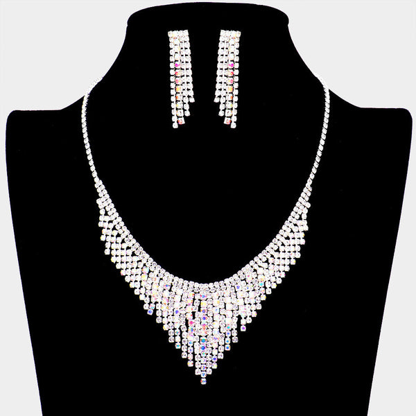 Rhinestone Fringe Necklace