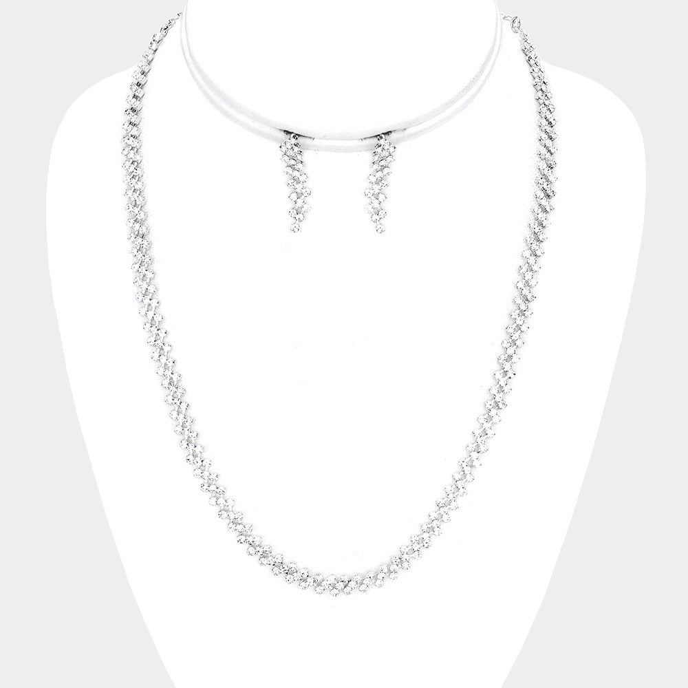 Crystal Rhinestone Pave Necklace