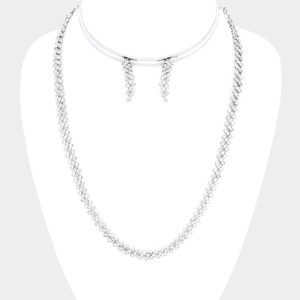 Crystal Rhinestone Pave Necklace