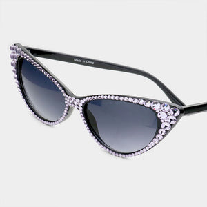 Violet Crystal Cat Eye Sunglasses