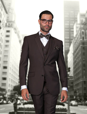 Men's Statement Suit Big & Tall STZV-100 Brown