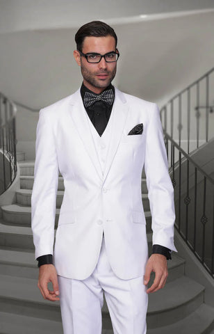 Men's Statement Big & Tall Suit STZV-100 White
