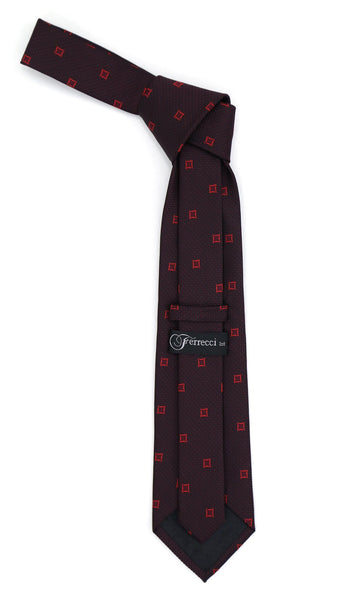 Geometric Black w. Red Outline Square with Hanky Set