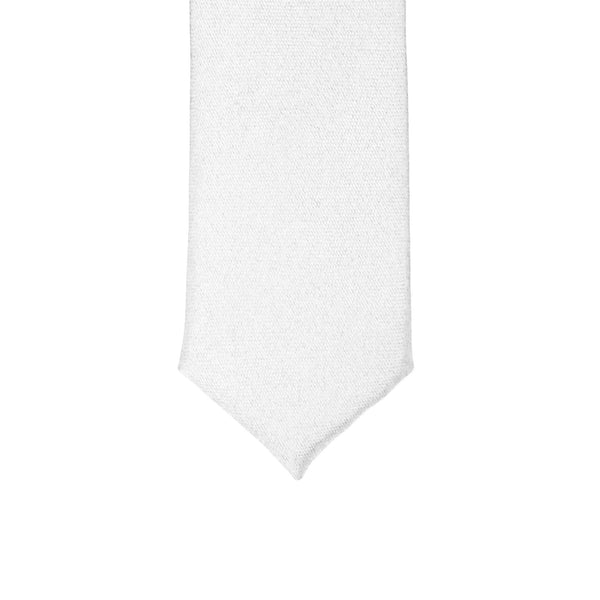 Super Skinny White Shiny Slim Tie