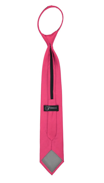 Satine Fuchsia Zipper Tie with Hankie Set