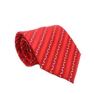 Mens Dads Classic Red Striped Pattern Business Casual Necktie & Hanky Set ZO-1