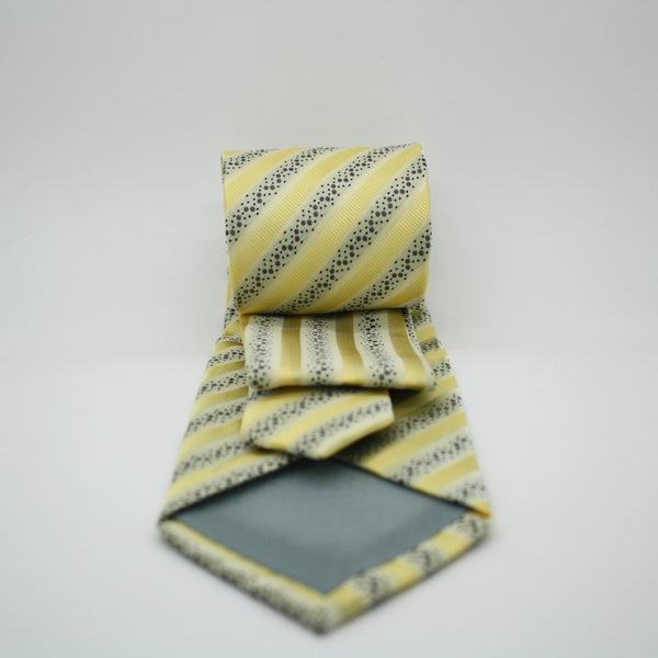 Mens Dads Classic Yellow Striped Pattern Business Casual Necktie & Hanky Set ZO-5