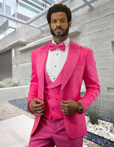 white and pink tuxedo