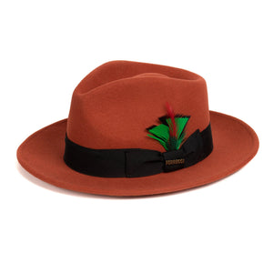 Men Fashion Fedora Hat Rust