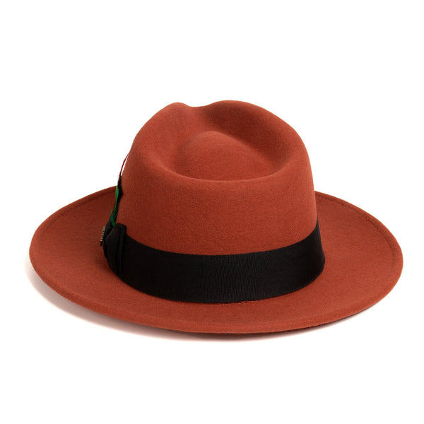 Men Fashion Fedora Hat Rust