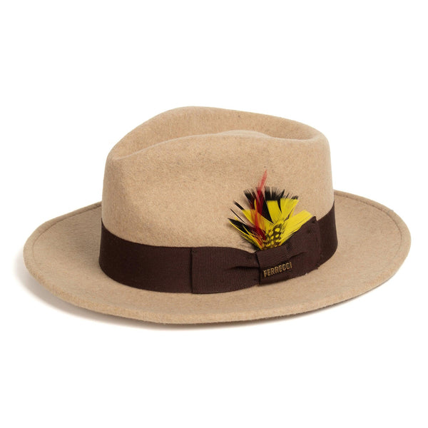 Men Fashion Fedora Hat- Beige Melange