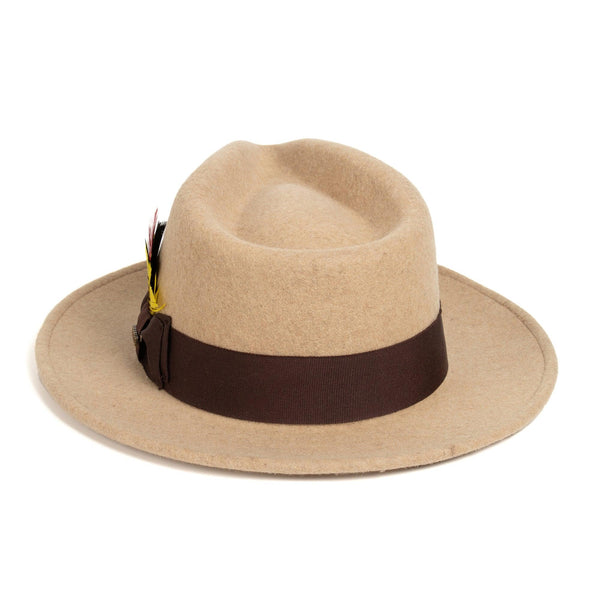 Men Fashion Fedora Hat- Beige Melange