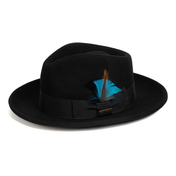 Men Crushable Black Fedora Hat