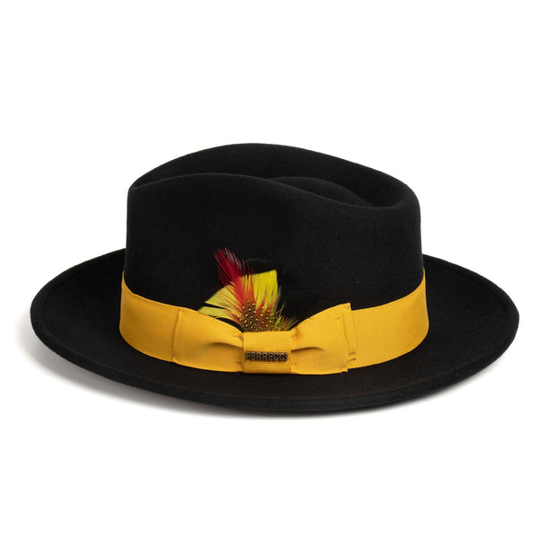 Men Church Fedora Hat Black/Gold