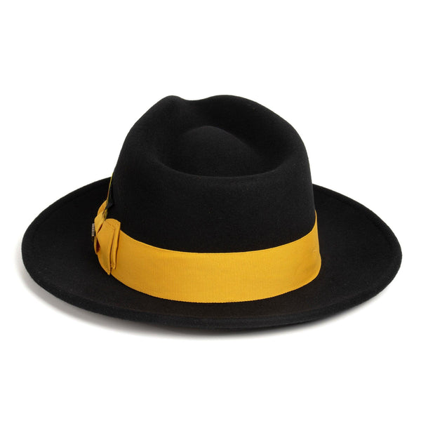 Men Church Fedora Hat Black/Gold