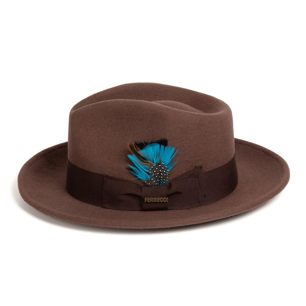 Men Crushable Brown Fedora Hat