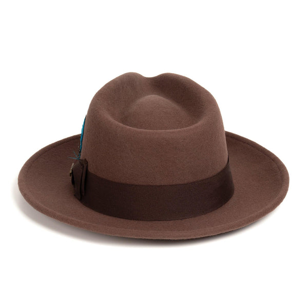 Men Crushable Brown Fedora Hat