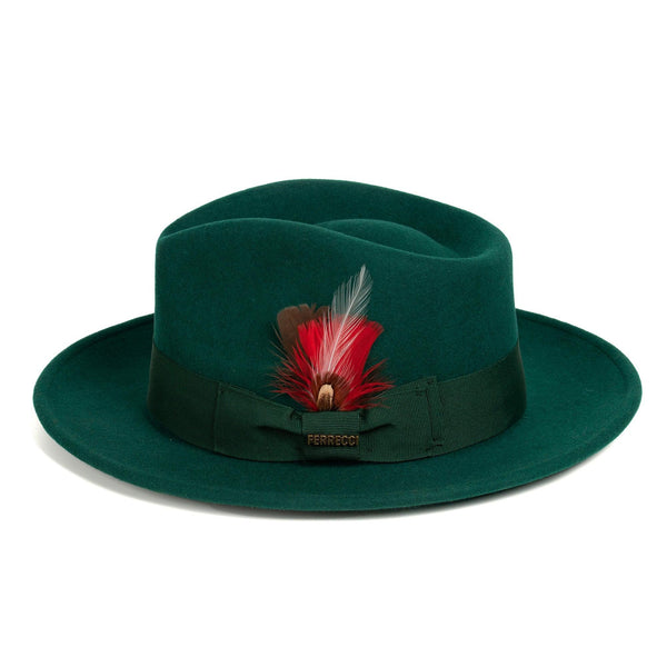 Men Fedora Hat- Hunter Green