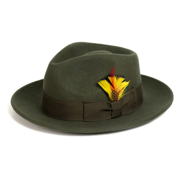 Men Fashion Fedora Hat Hunter Green