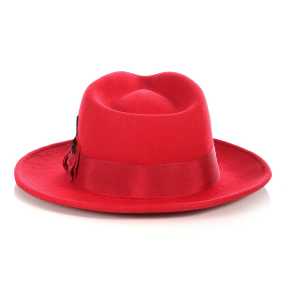 Men Church Fedora Hat Red