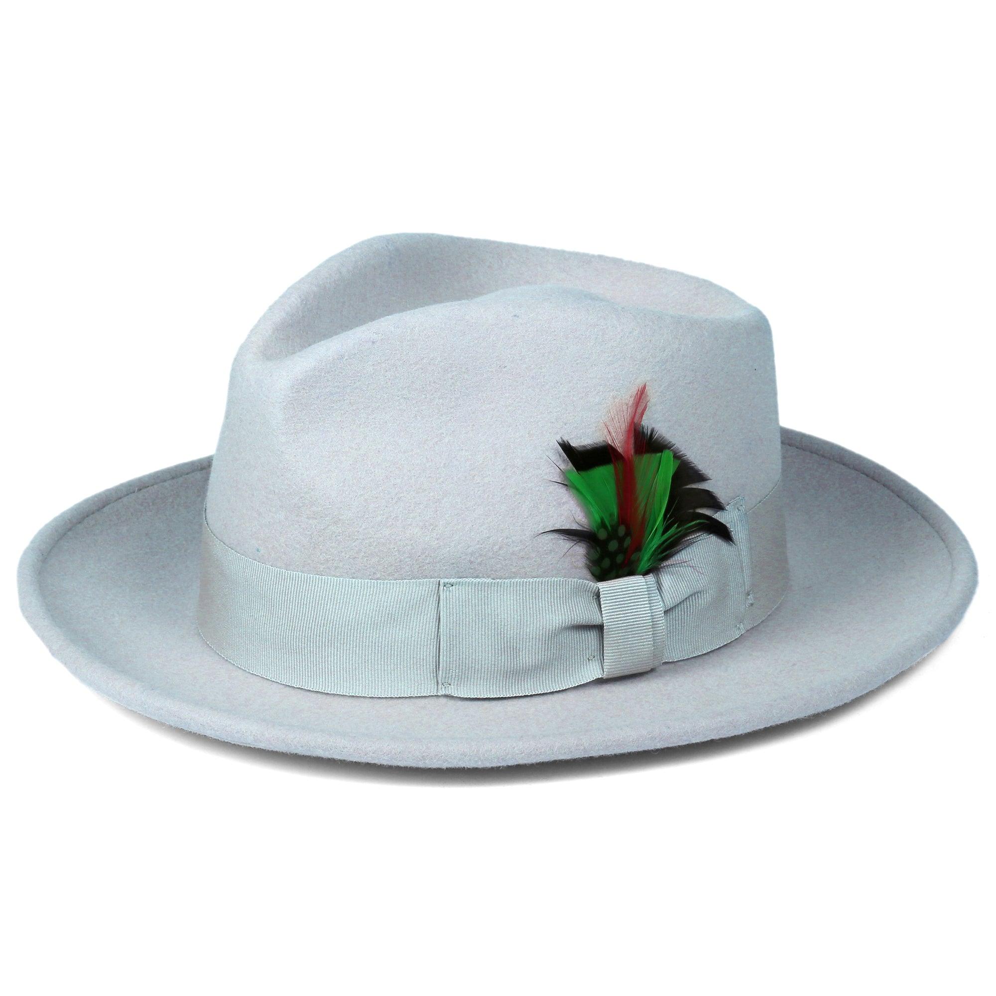 Men Crushable Fedora Hat - Sky Blue