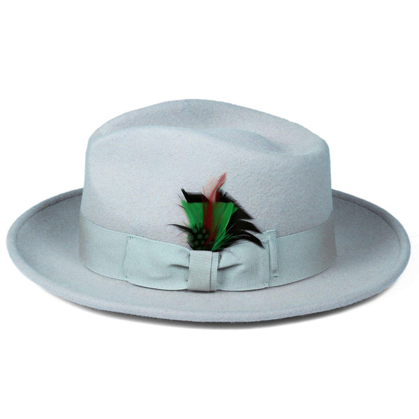 Men Crushable Fedora Hat - Sky Blue