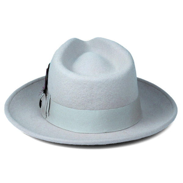 Men Crushable Fedora Hat - Sky Blue