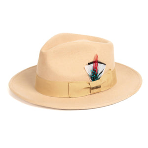 Men Fashion Fedora Hat Tan