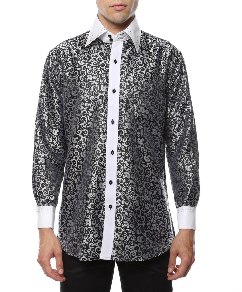 ferrecci dress shirts Ferrecci Virgo Burgundy Regular Fit Dress Shirt 16 Large 36-37 Sleeve