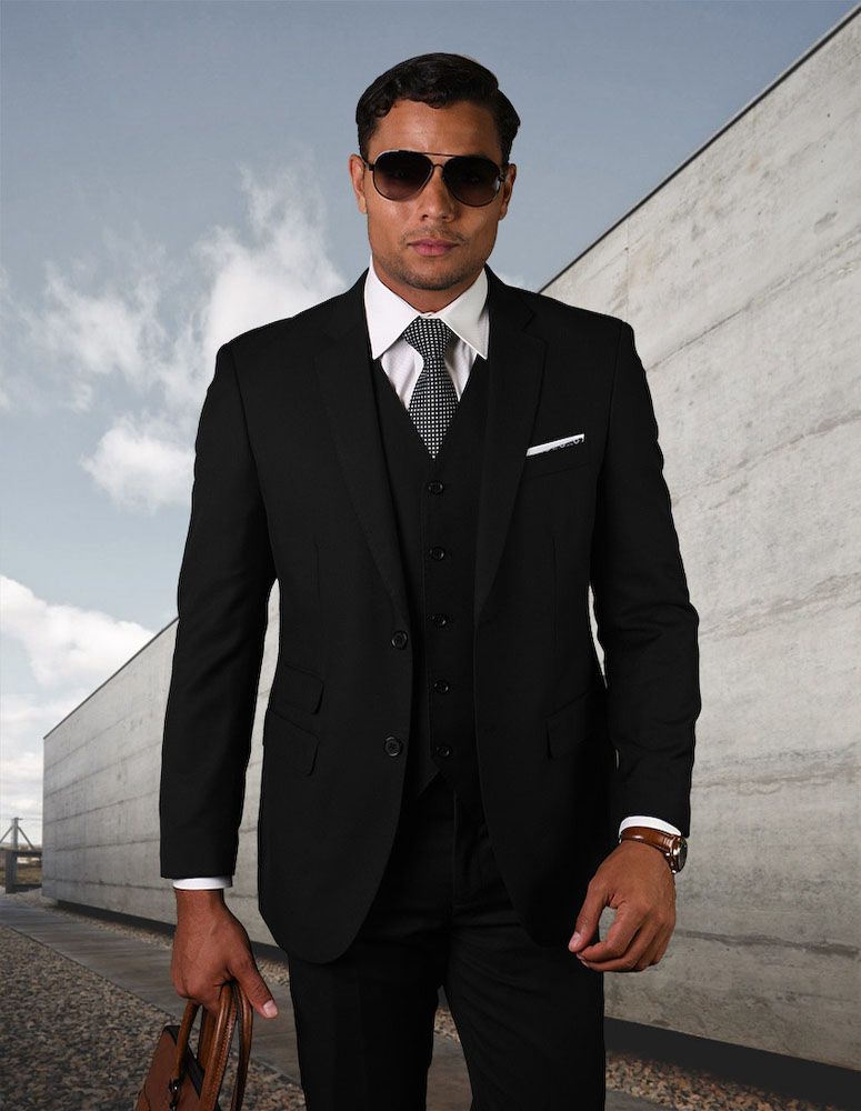 Men's Statement Suit- LAZARO Black