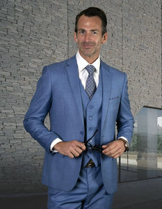 Men's Statement Suit- LAZARO Steel Blue