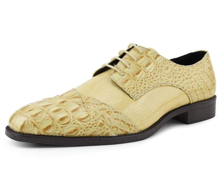 Men Dress Shoes Alligators Beige