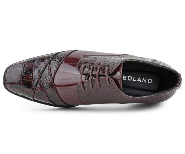 Men Dress Shoes Alligators Burgundy