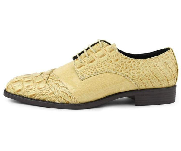 Men Dress Shoes Alligators Beige