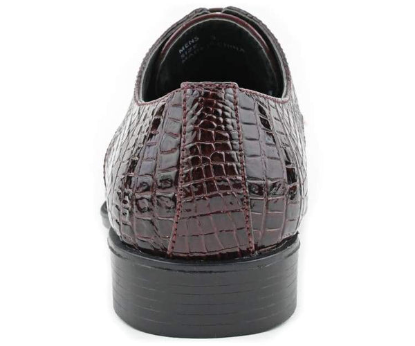 Men Dress Shoes Alligators Burgundy