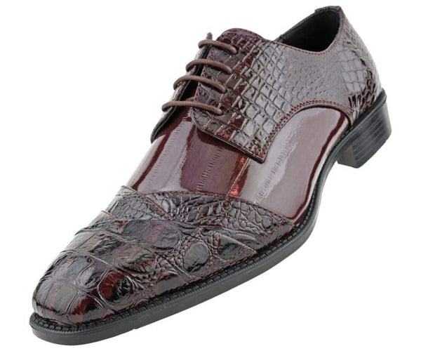 Men Dress Shoes Alligators Burgundy