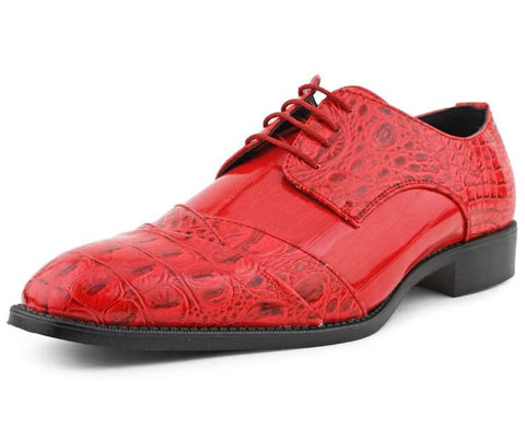 Men Dress Shoes Alligators Red