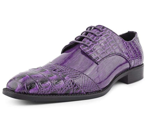 Men Dress Shoes Alligators Purple